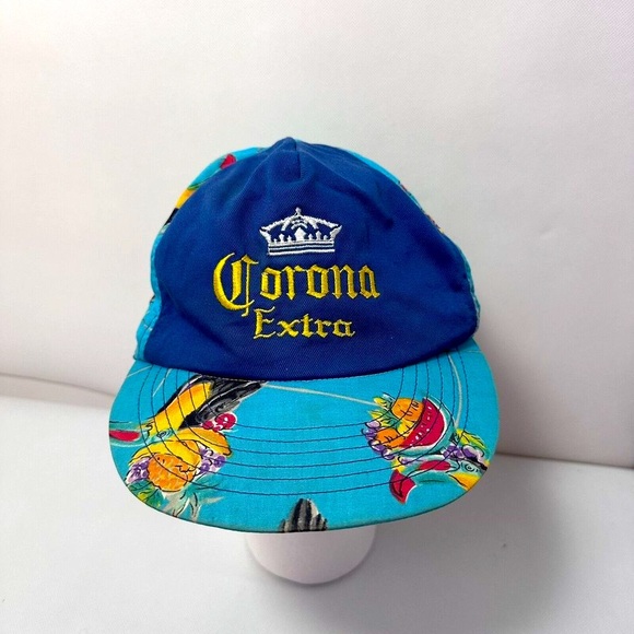 Vintage Corona Extra Hat Tropical Strapback Cap Beer 80s 90s Islander Tu… - Picture 1 of 8